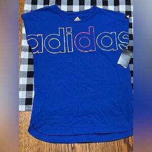 Girls Adidas (10/12) Blue Short‎ Sleeve Tee